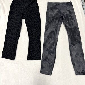 LuluLemon leggings. Black 3/4 and Gray/Black full length Size 6